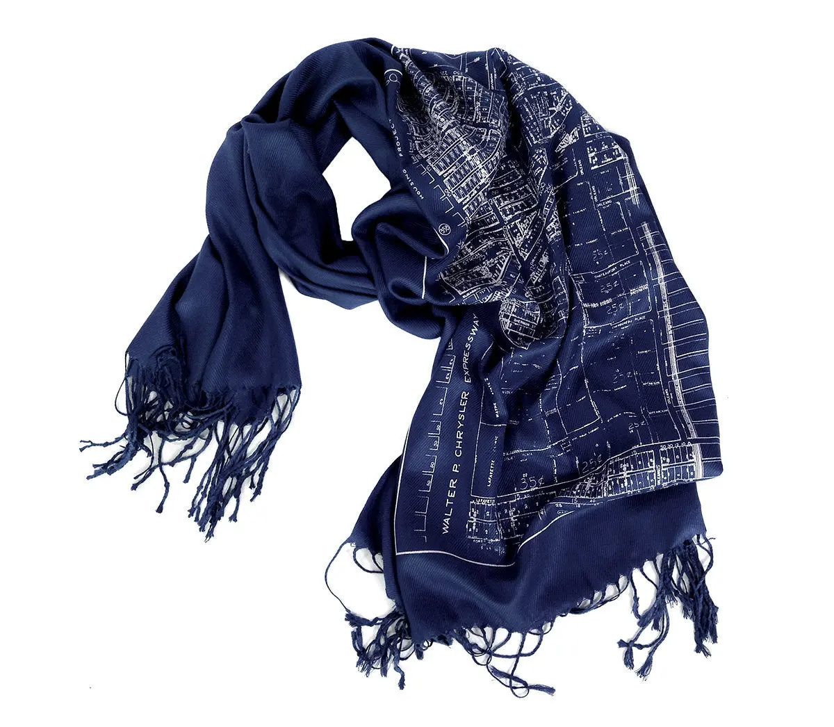 Detroit Map Pashmina, Historic Eastern Market Scarf 2