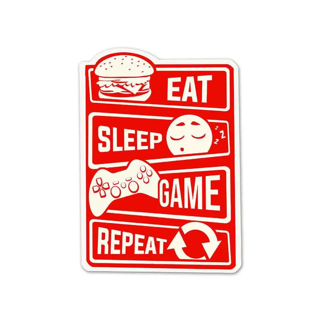 Eat Sleep Game Repeat Sticker 1