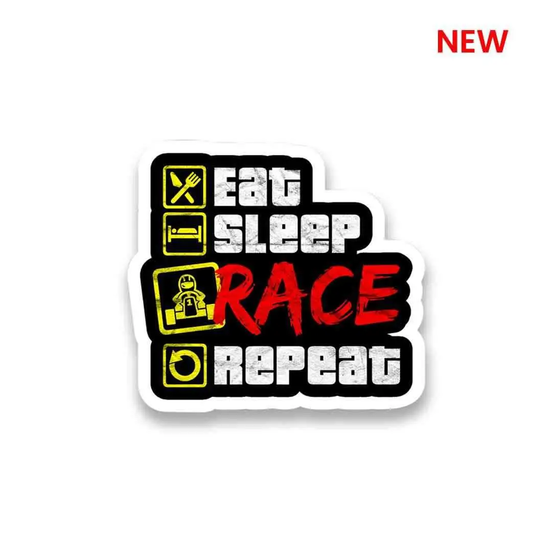 Eat Sleep Race Repeat Sticker 1