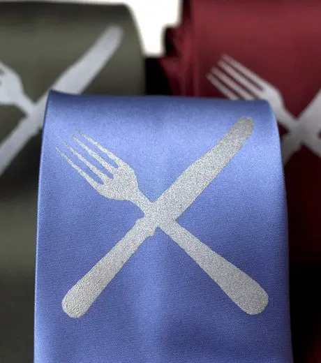 Knife & Fork Necktie. Eat Me Tie 2