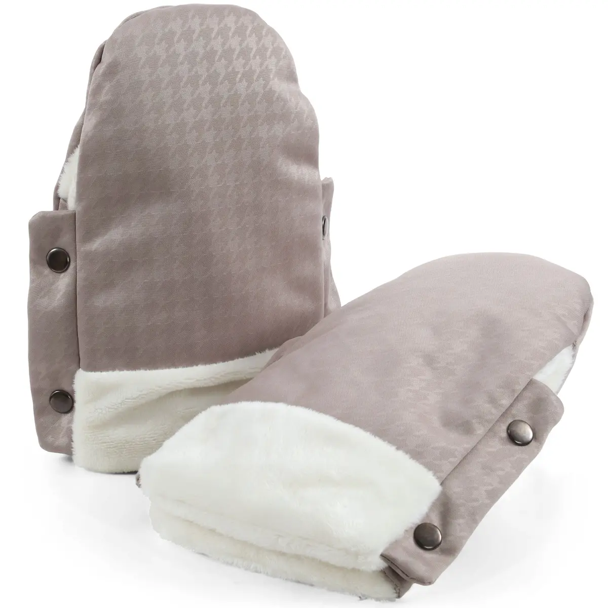 Egg3 Handmuffs - Houndstooth Almond 1