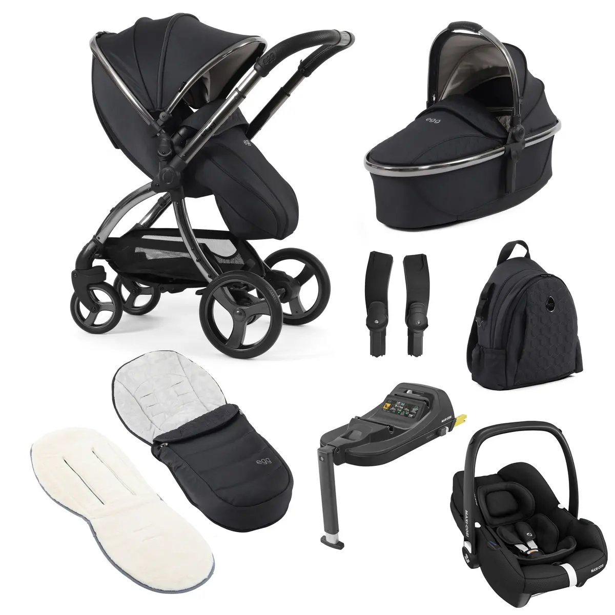 Egg3 Luxury Maxi-Cosi Travel System Bundle - Carbonite 1