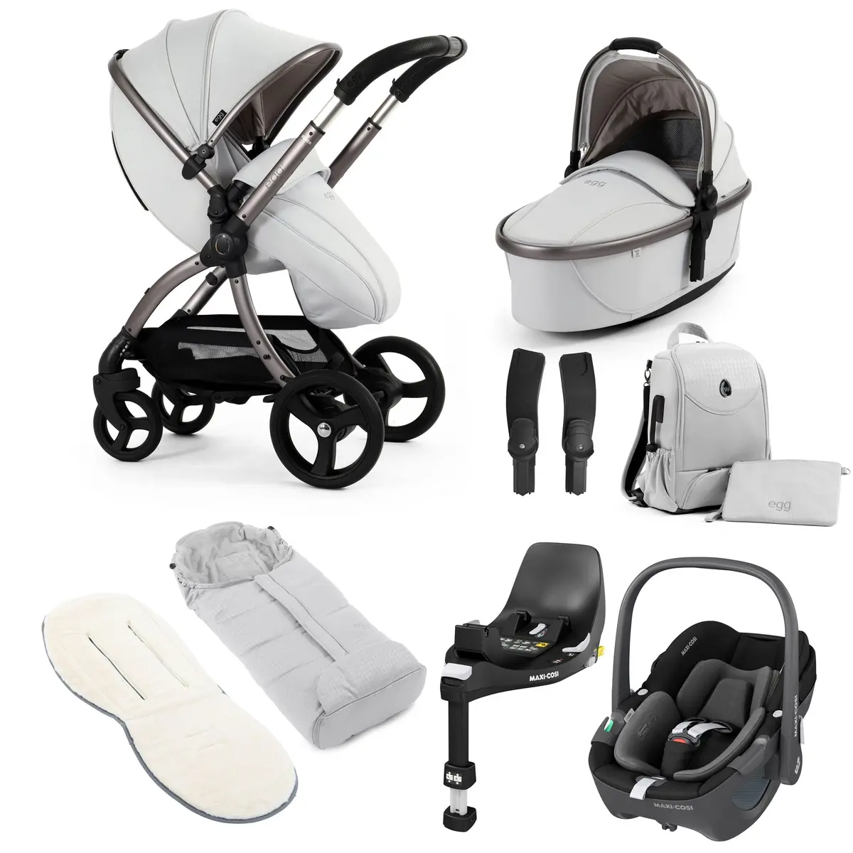 Egg3 Luxury Maxi-Cosi Travel System Bundle - Houndstooth Silver 2