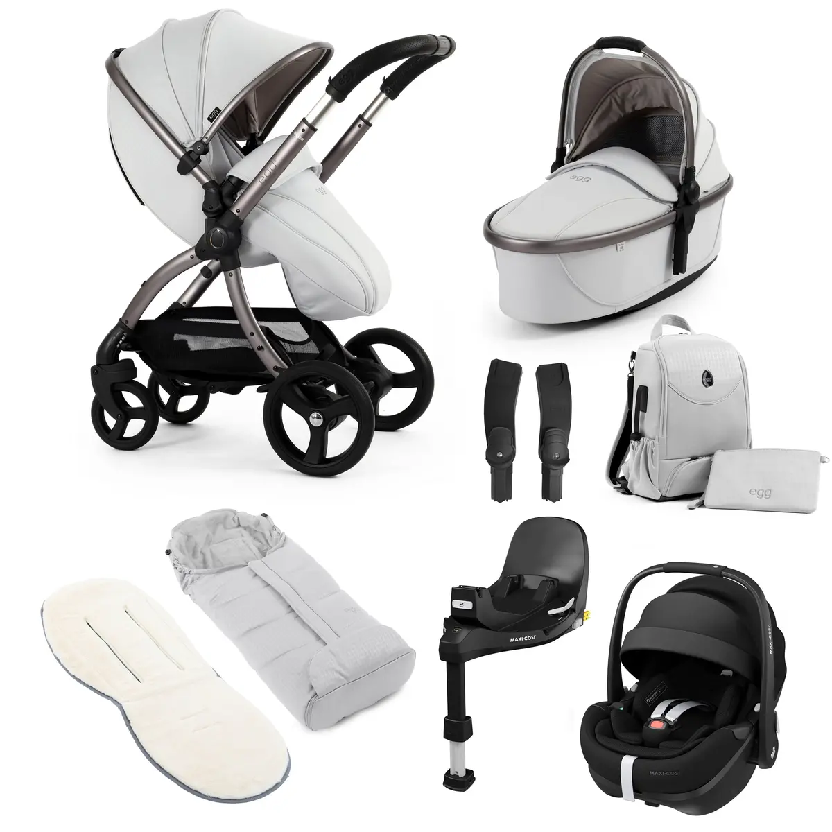 Egg3 Luxury Maxi-Cosi Travel System Bundle - Houndstooth Silver 3