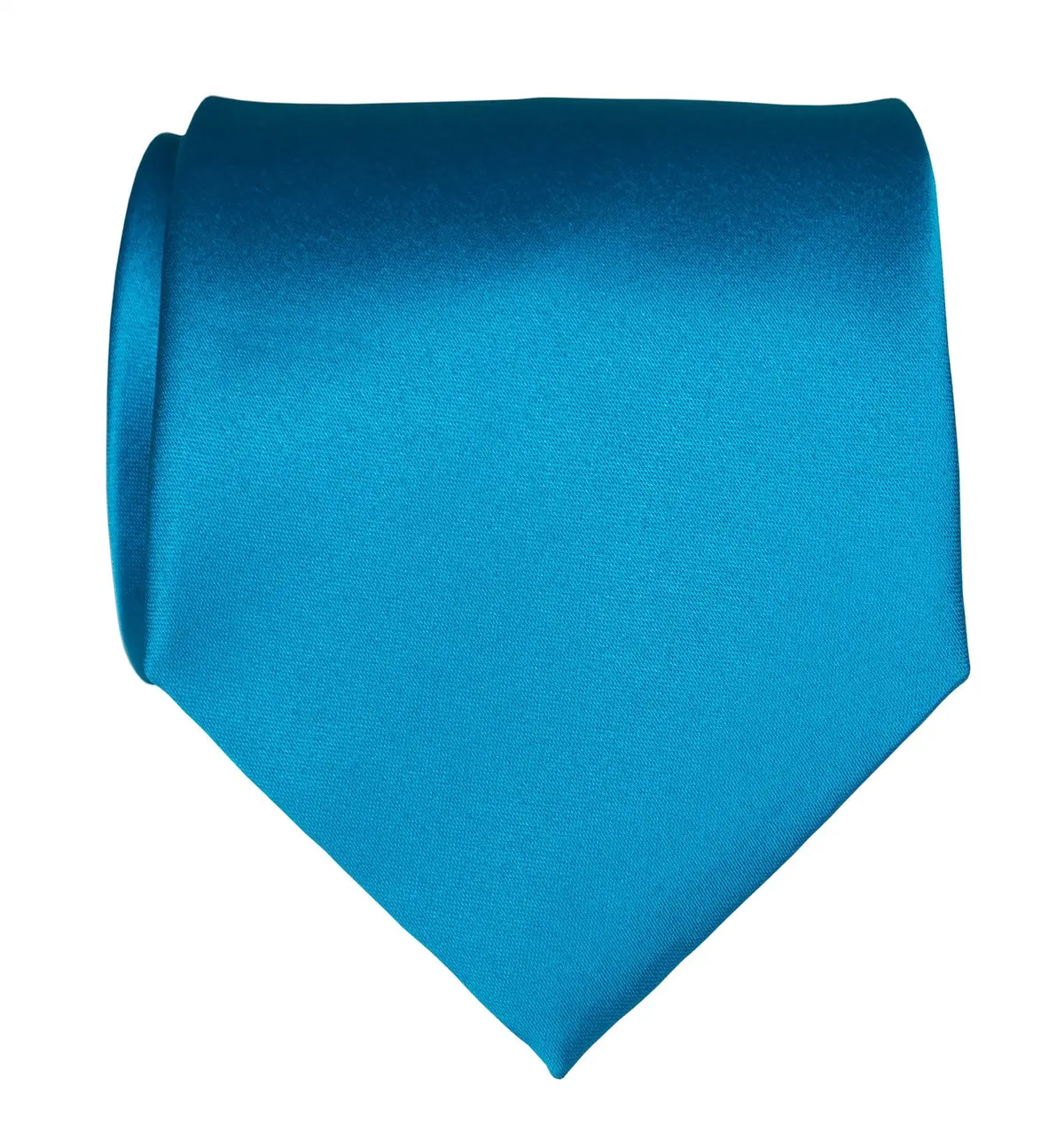 Electric Blue Necktie. Solid Color Satin Finish Tie, No Print 1