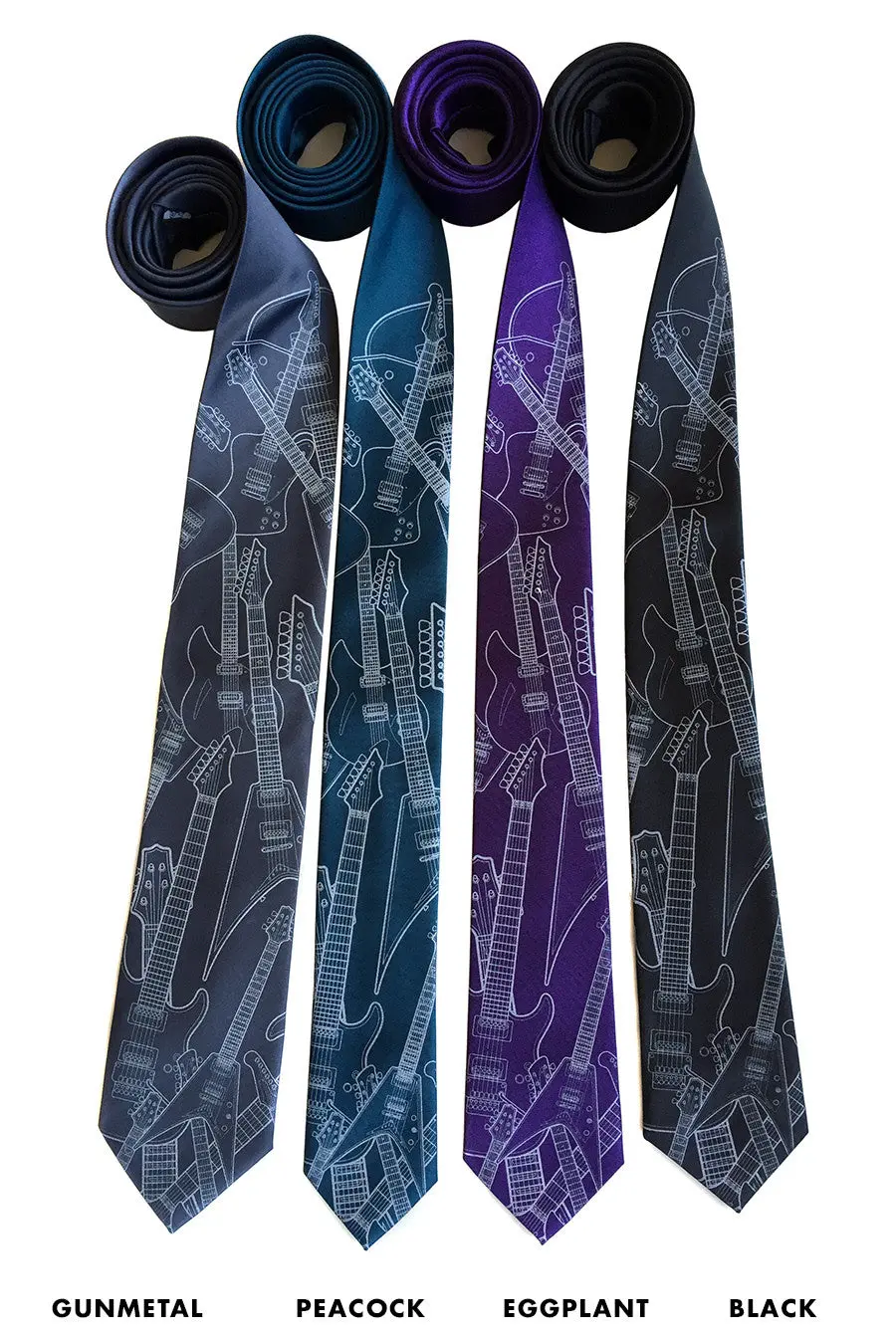 Electric Guitar Necktie. Retro Guitars Tie 2