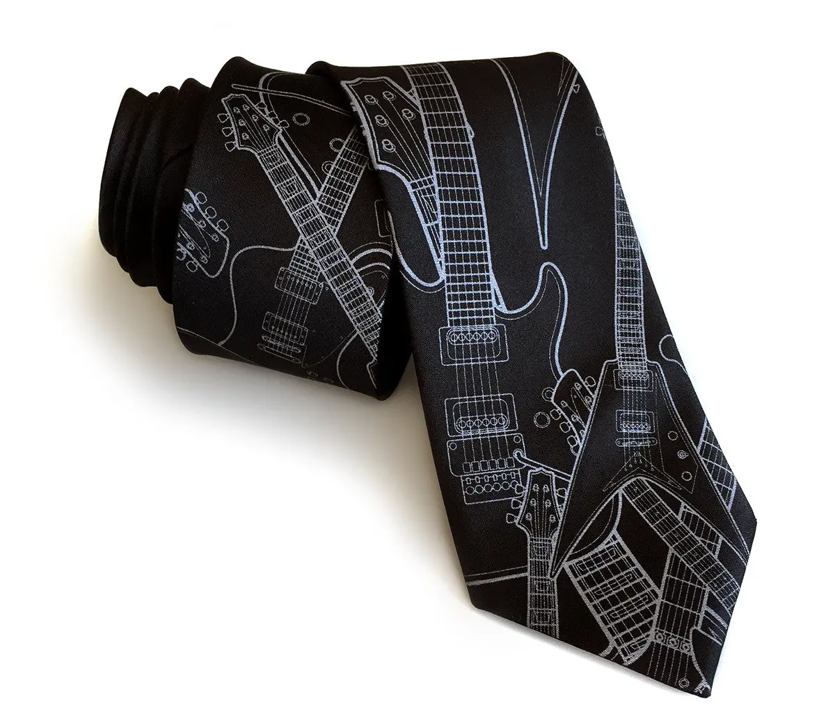 Electric Guitar Necktie. Silk Guitar Tie. 1