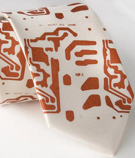 Circuit Board Necktie: "Electro" Silk Tie. 1