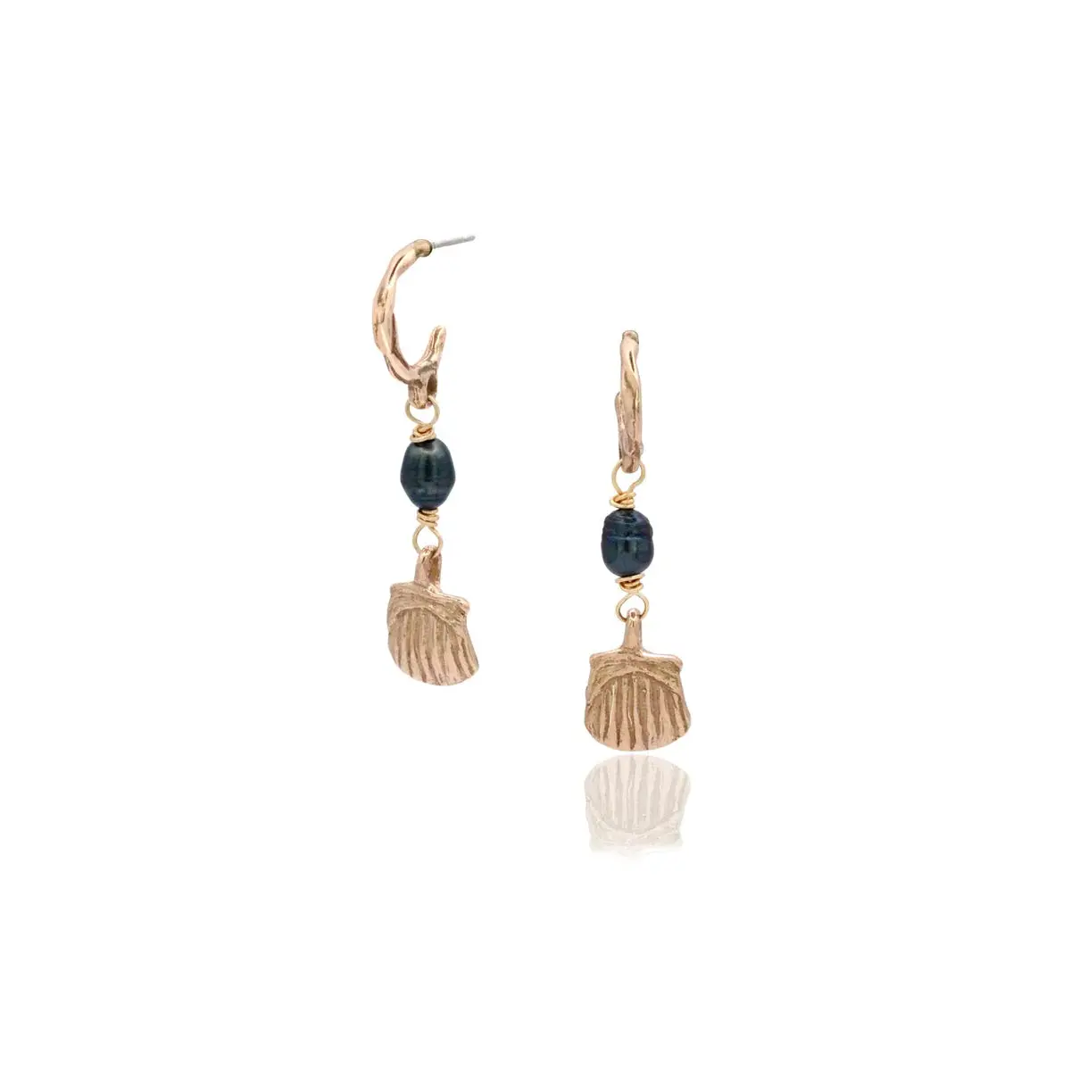 Elysian Black Pearl Earrings - Bronze 1