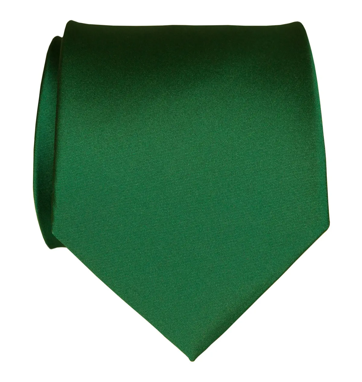 Emerald Green Necktie. Dark Green Solid Color Satin Finish Tie, No Print 1