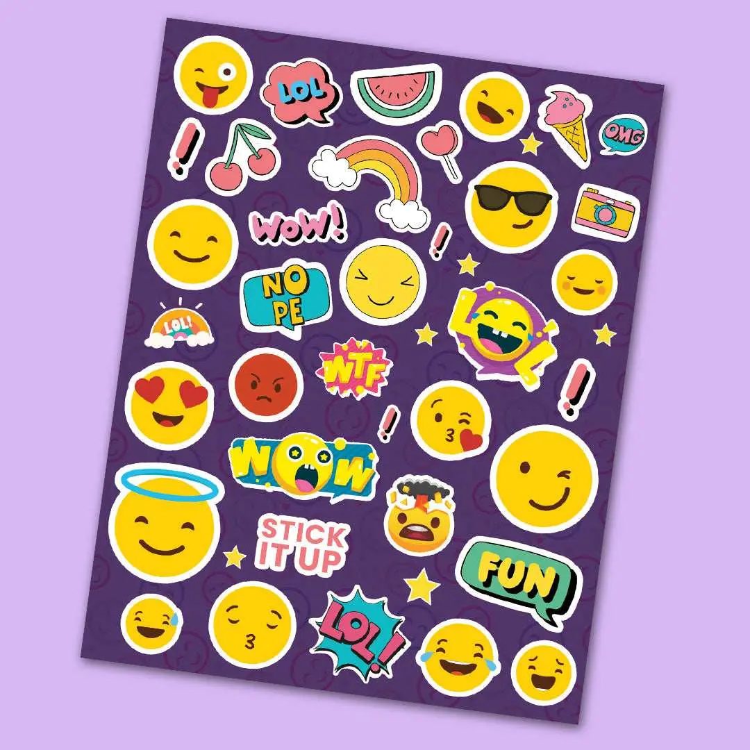 Emojies Mini Stickers Sheet 1