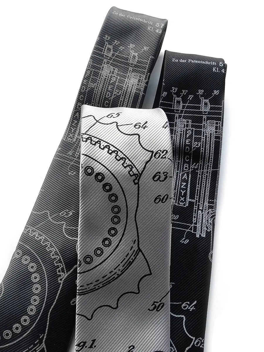 Enigma Machine Necktie, Woven Fine-Stripe Tie. 1