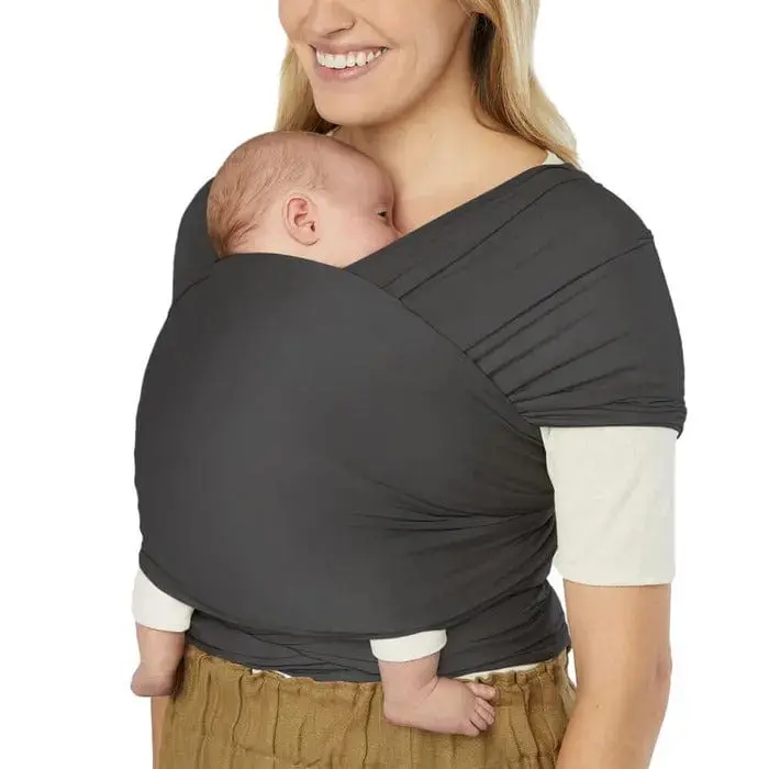 Ergobaby Aura Sustainable Knit Baby Wrap - Soft Black 1