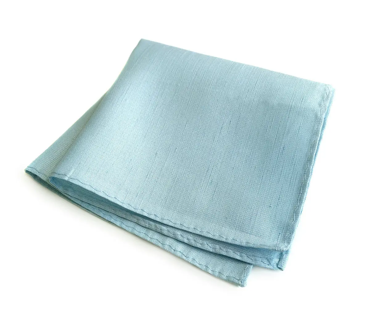 Pale Turquoise Linen Pocket Square. Solid Color, Erie 1