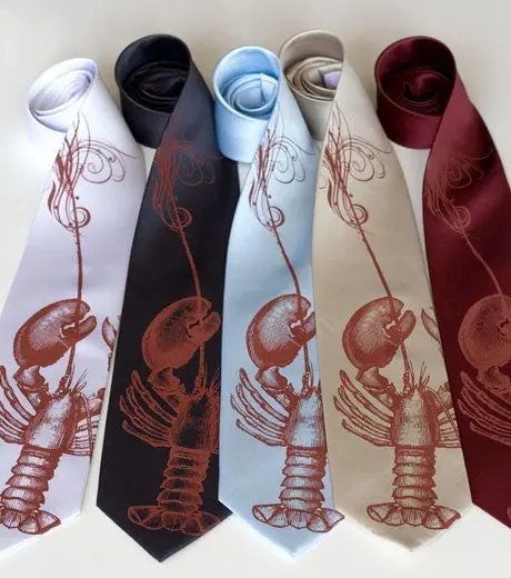 Fancy Lobster Bib Silk Necktie 1