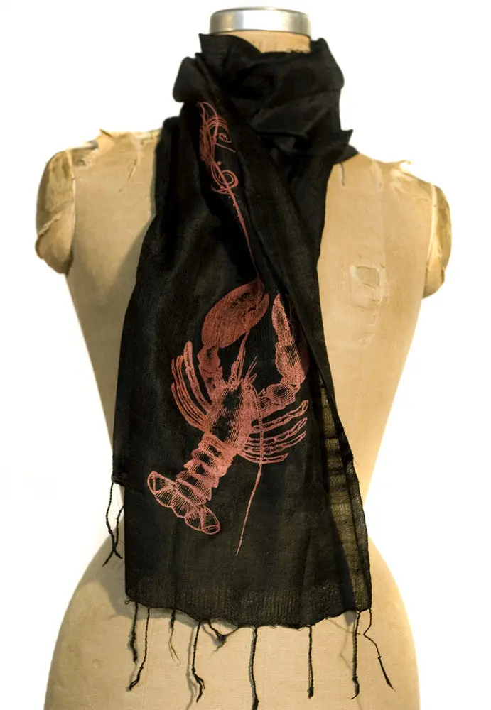 Fancy Lobster Bib Silk Scarf 1