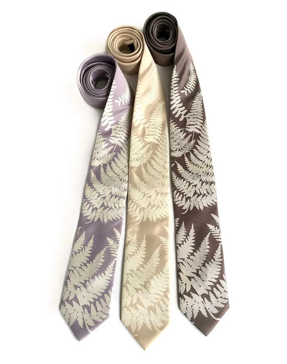 Fern Necktie. Leaf Print Tie 1