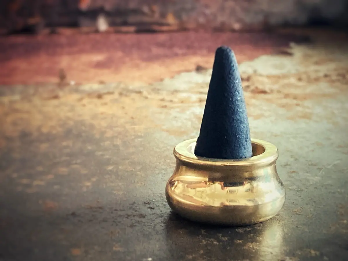 Small Brass Cone Incense Holder 1