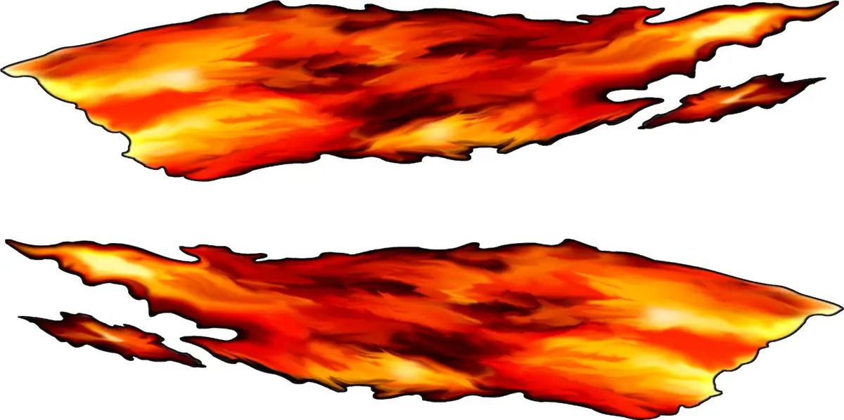Full Color Fire Flames Car Side Decals 3