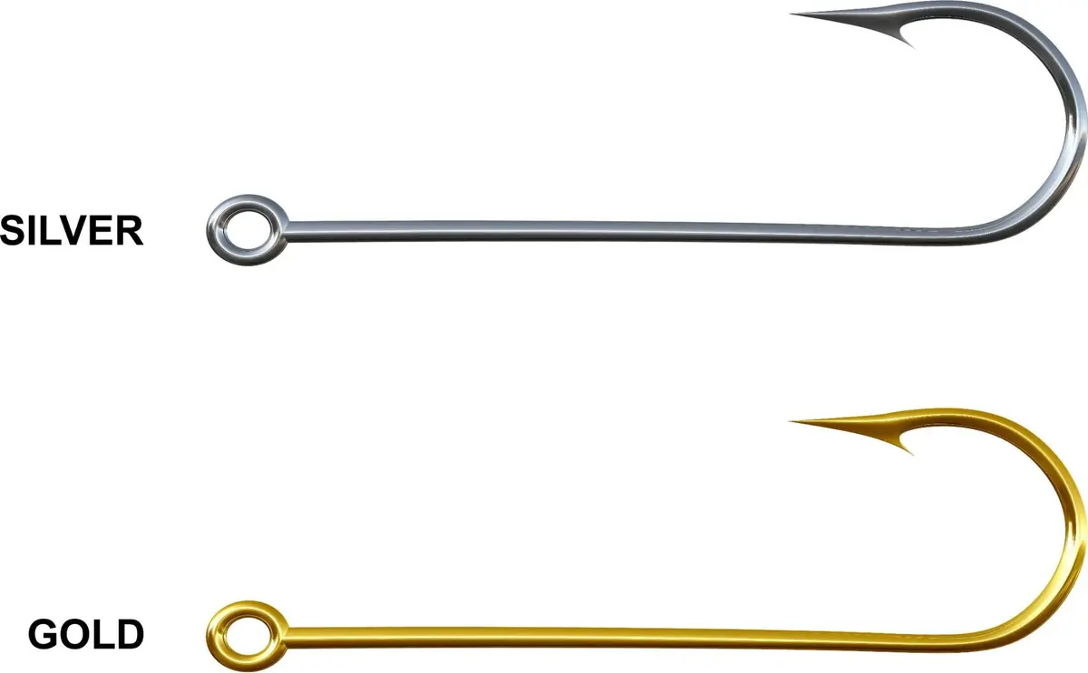 Classic Fish Hook Vinyl Decal – Silver Or Gold 4