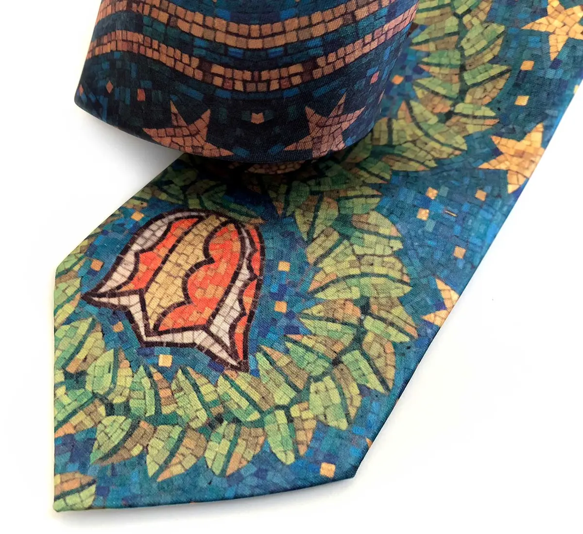 Fisher Building Mosaic Tie, Floral Print Necktie 1