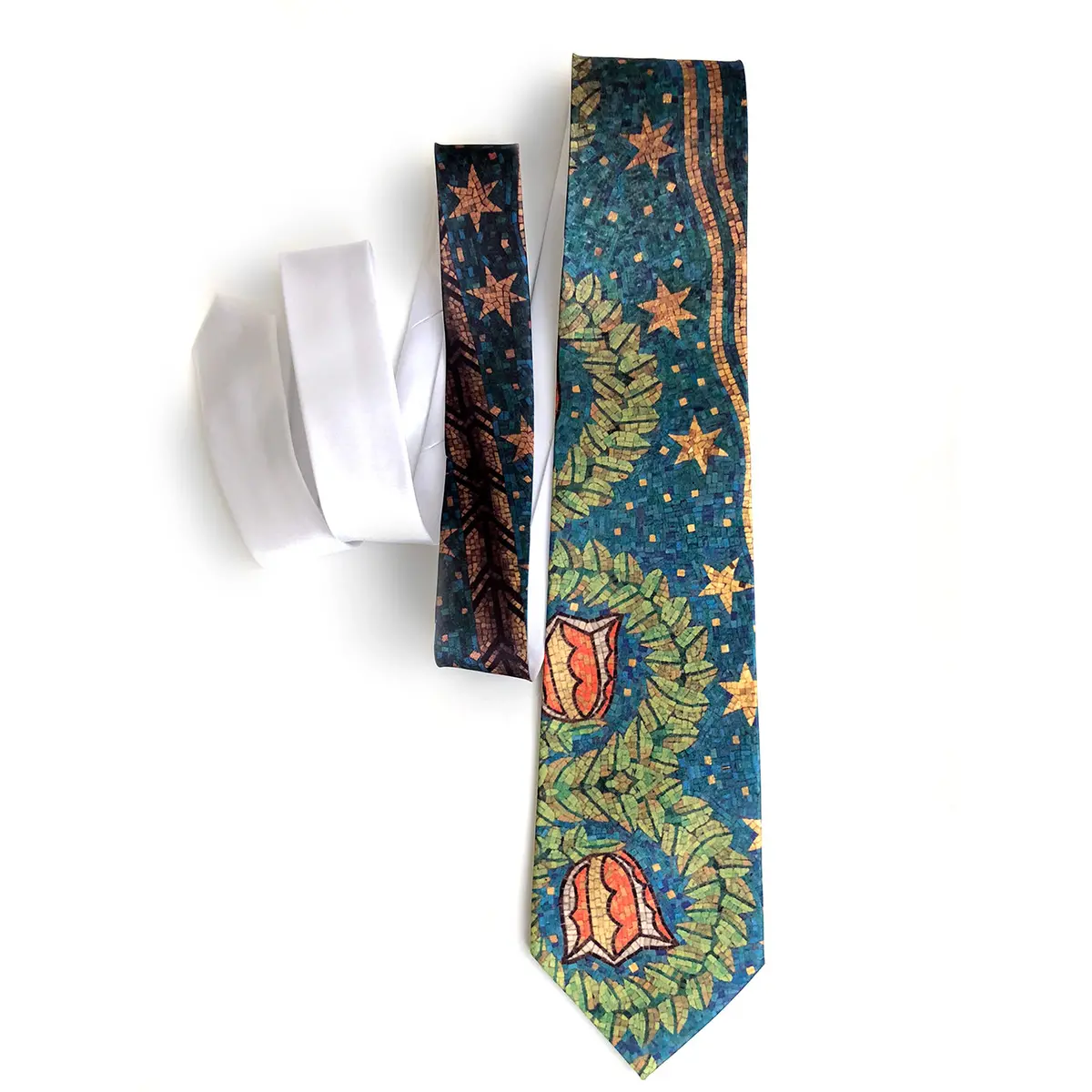 Fisher Building Mosaic Tie, Floral Print Necktie 2