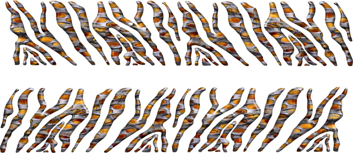 Flaming Metal Style Stripes Vinyl Vehicle Graphics #B888 3