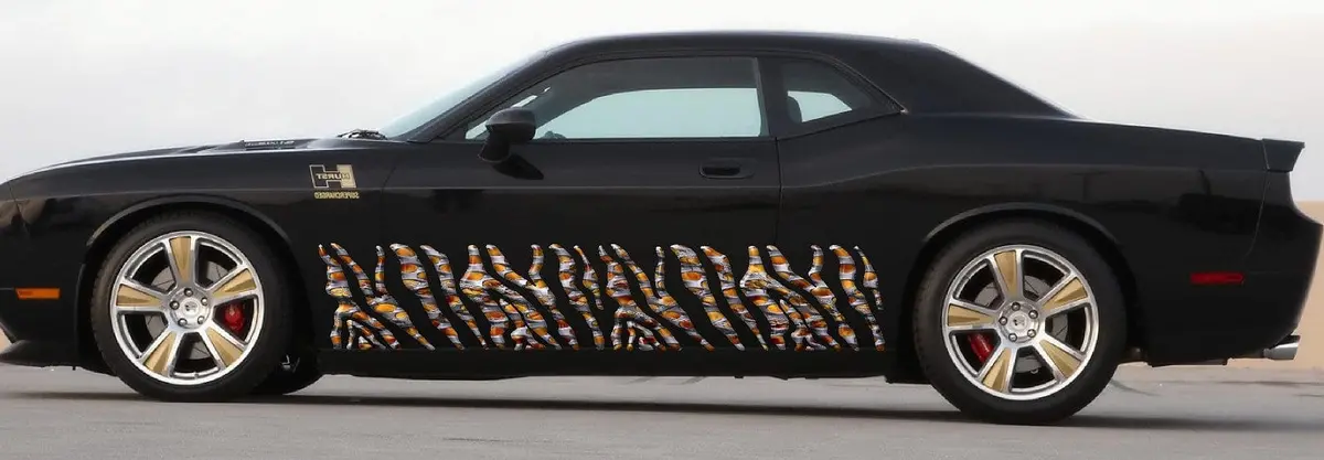Flaming Metal Style Stripes Vinyl Vehicle Graphics #B888 2