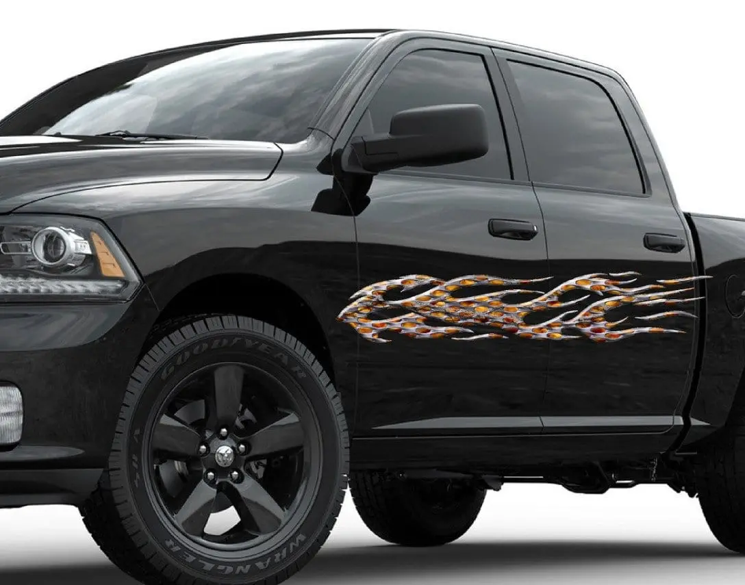 Barbwire Flames Graphic Decals For Cars, Trucks & Suv's B863 1