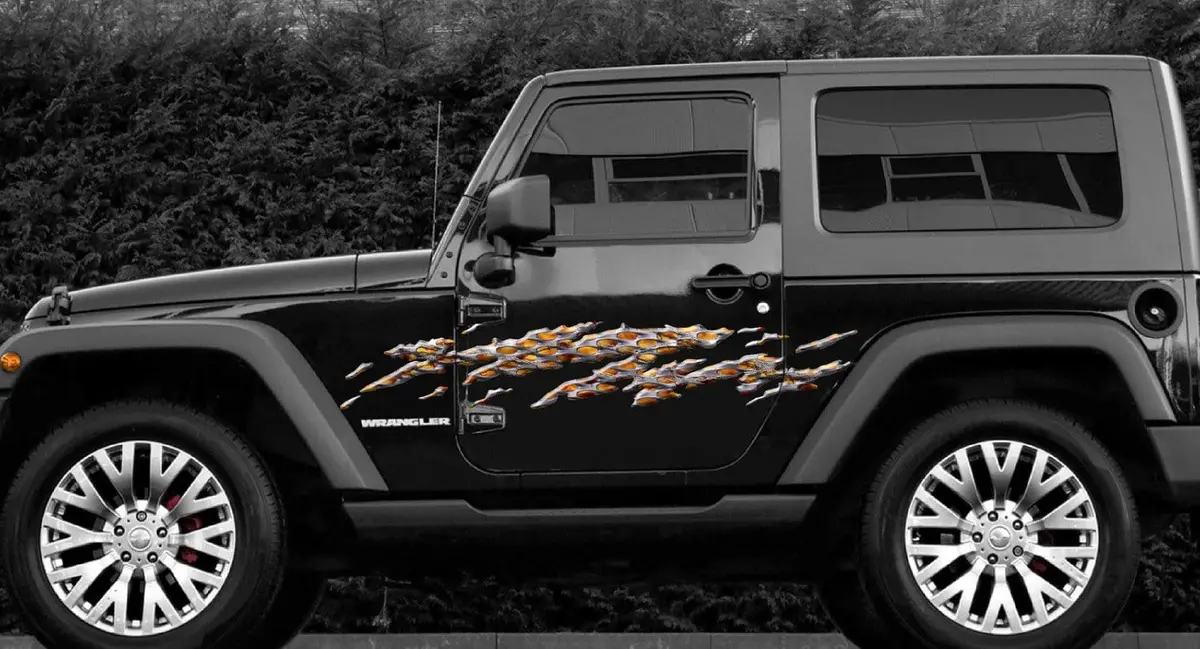 Flaming Mud Splash Vinyl Decals For Car, Trucks And Jeeps B110 1