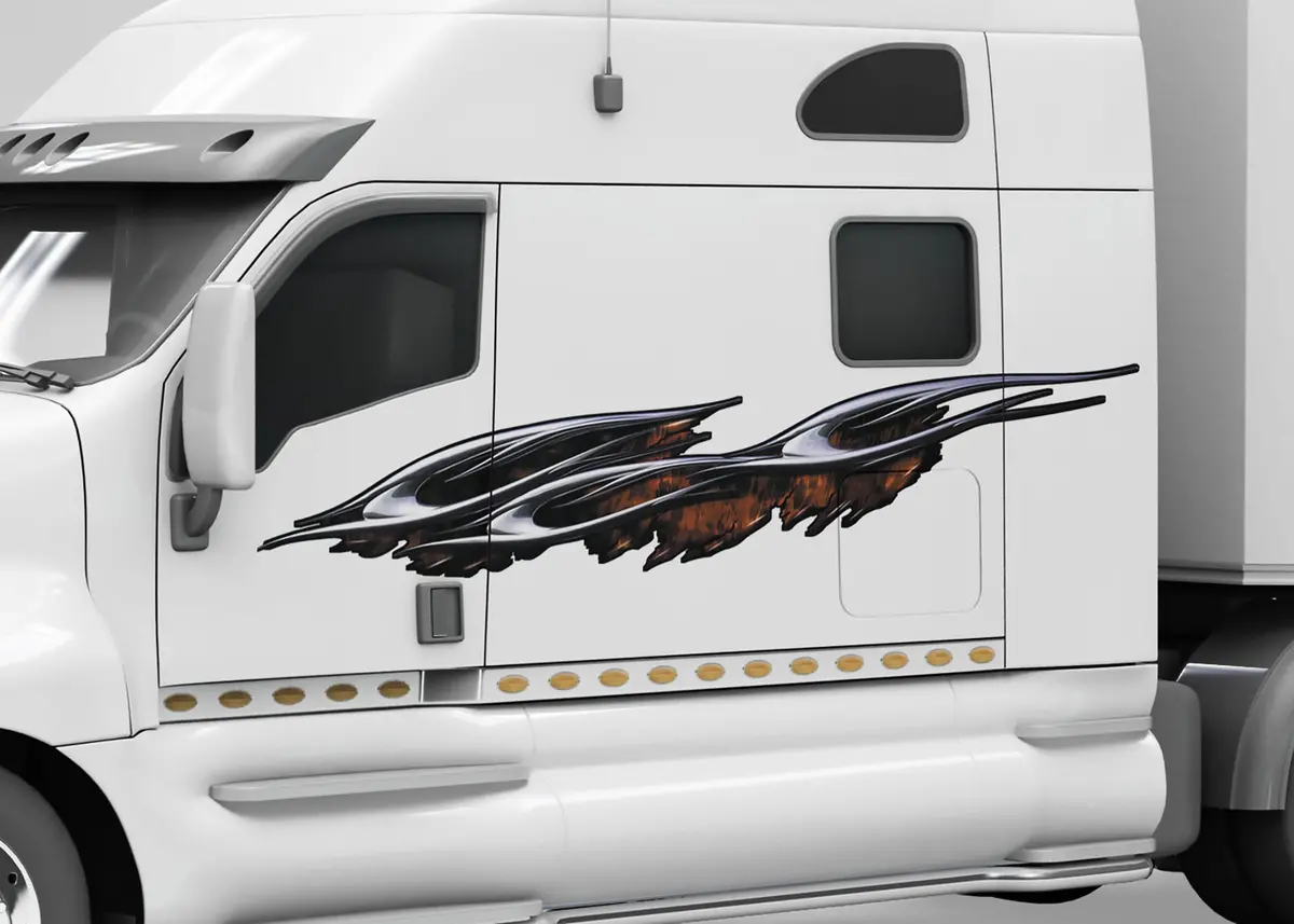 Flaming Spears Side Vinyl Decals For Car & Truck 2