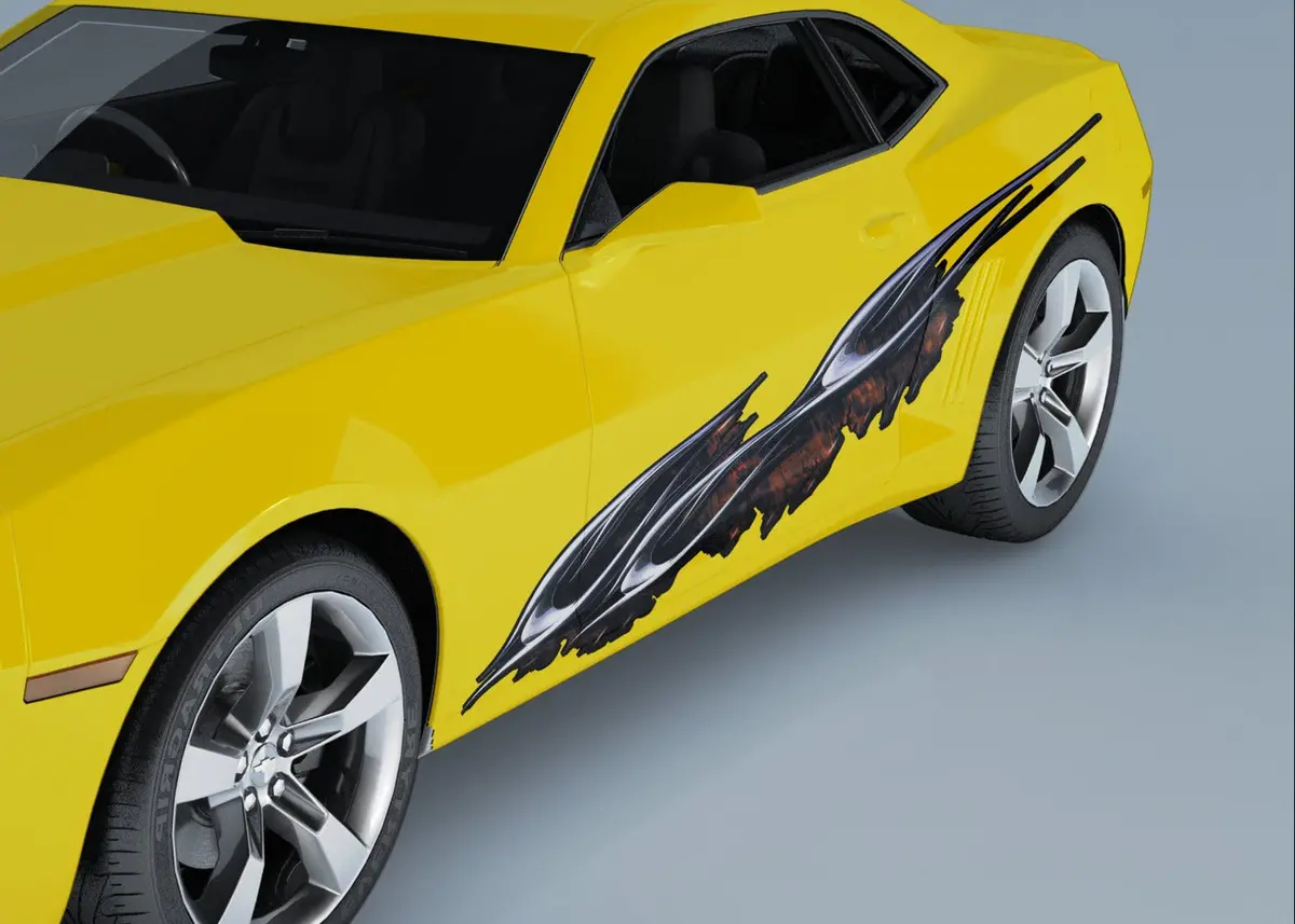Flaming Spears Side Vinyl Decals For Car & Truck 3