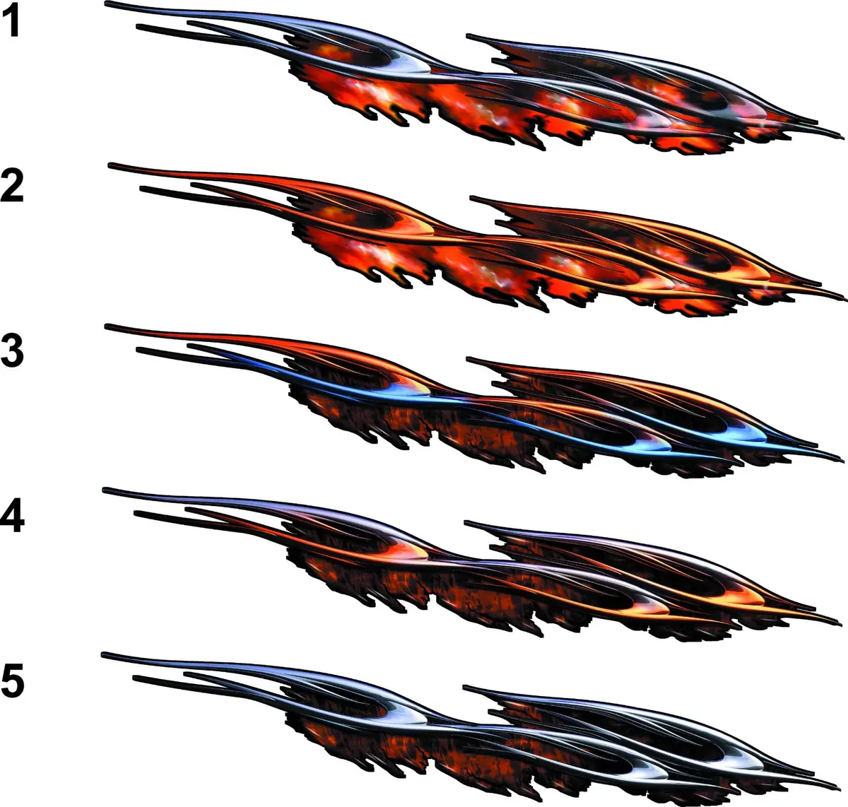 Flaming Spears Side Vinyl Decals For Car & Truck 4