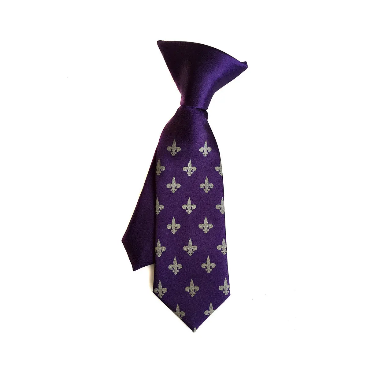 Fleur-De-Lis Kids Tie. Boys Clip-On Necktie. 1