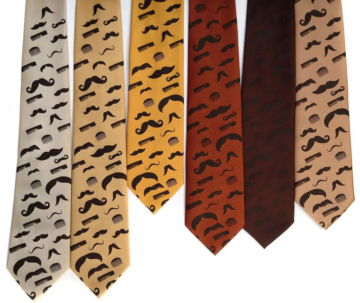 Flying Mustaches Silk Necktie 1