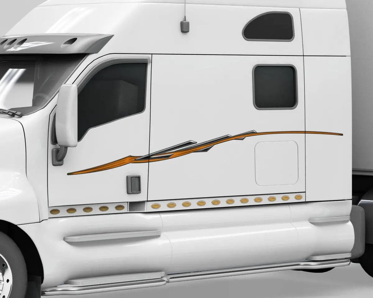 Flying Stripes Semi Truck Vinyl Decal Set 2