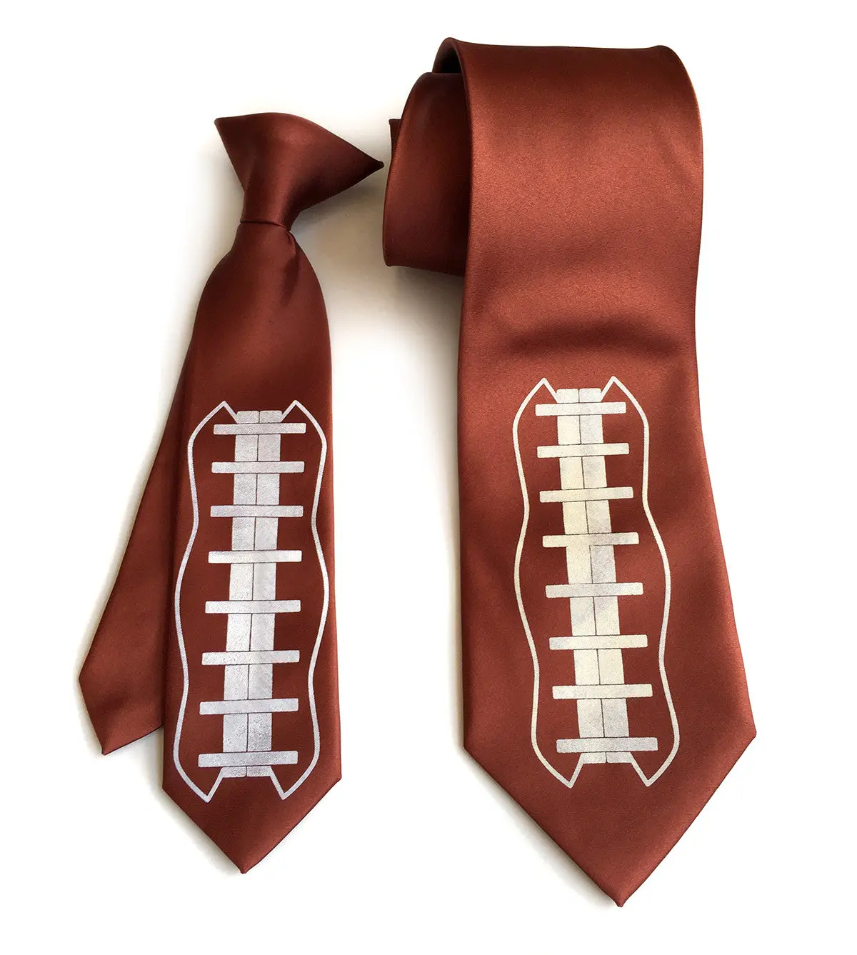 Football Lacing Kids Tie. Boys Clip-On Football Necktie. 2