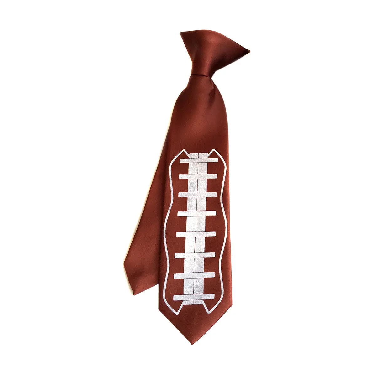 Football Lacing Kids Tie. Boys Clip-On Football Necktie. 1