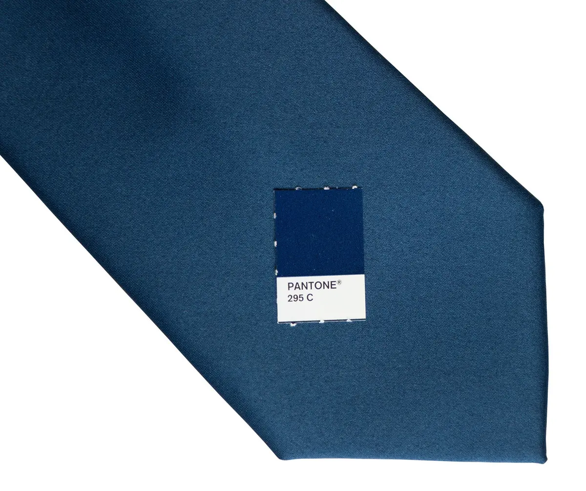 French Blue Necktie. Solid Color Satin Finish Tie, No Print 2