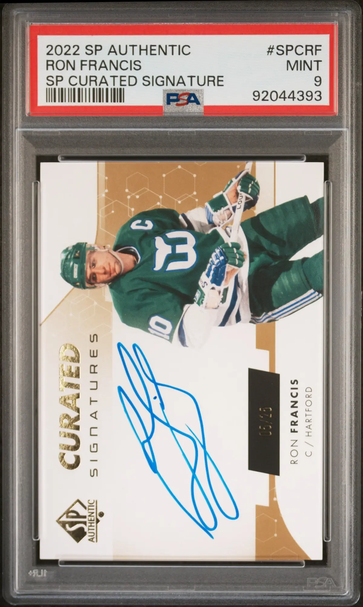 2022 Sp Authentic Sp Curated Signatures Ron Francis Auto #Spcrf Psa 9 1