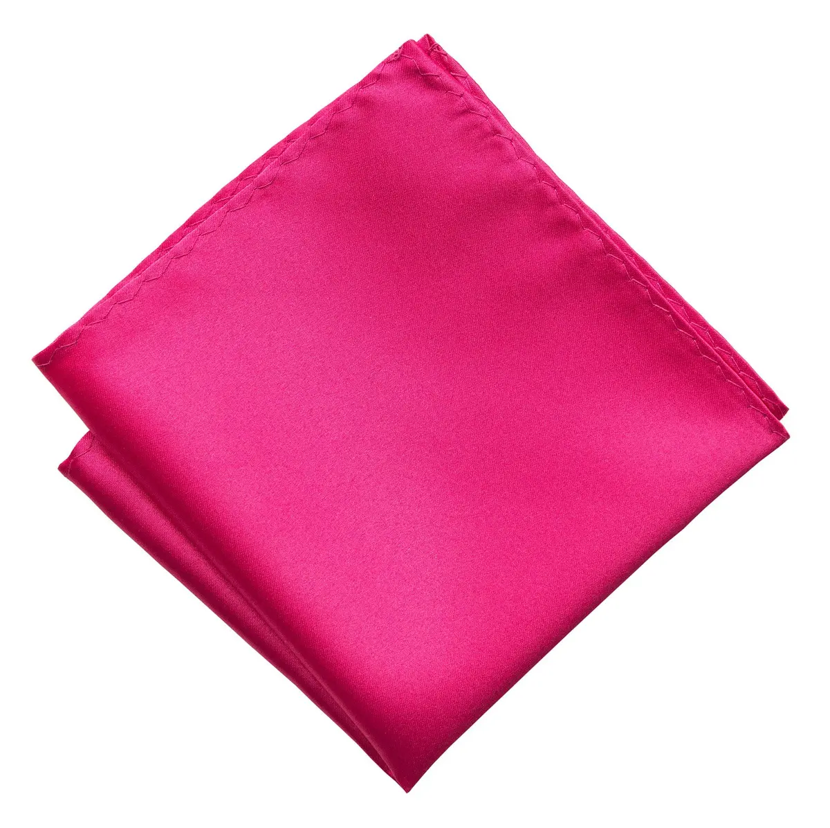 Fuchsia Pink Pocket Square. Solid Color Satin Finish, No Print 1