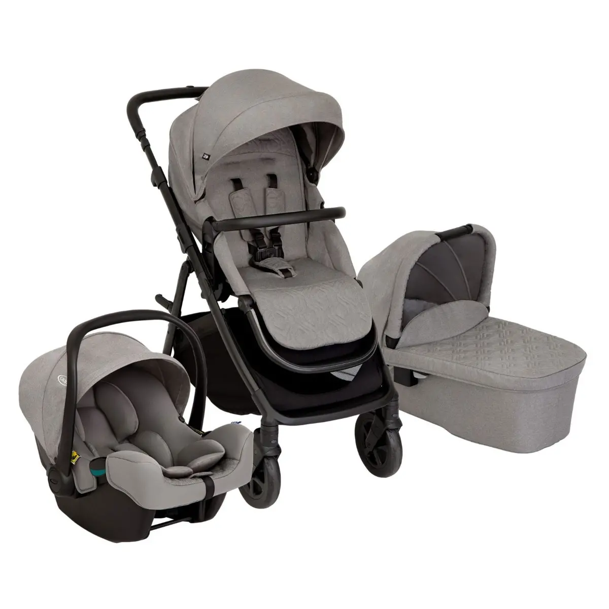 Graco Near2me Dlx Trio Inc. Pushchair, Carrycot And Snuglite - Ash 1