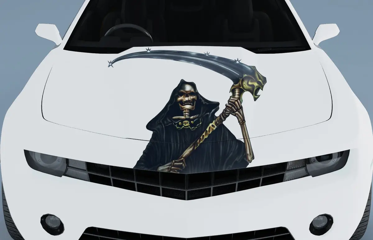 Grim Reaper Scythe Vinyl Decal – Hood Or Tailgate One Piece Graphic 1