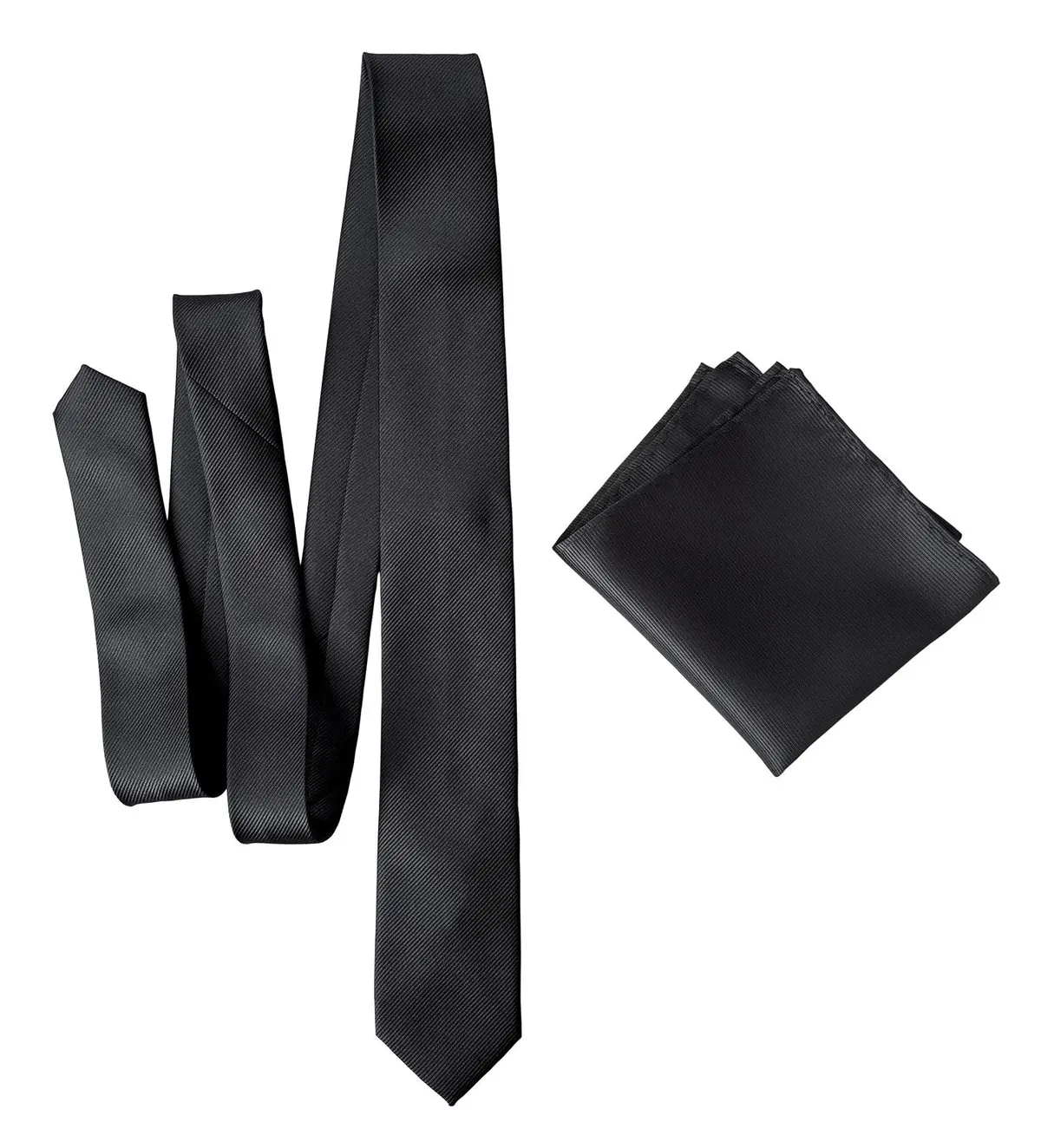 Gunmetal Necktie. Solid Color Fine-Stripe Tie, No Print 2