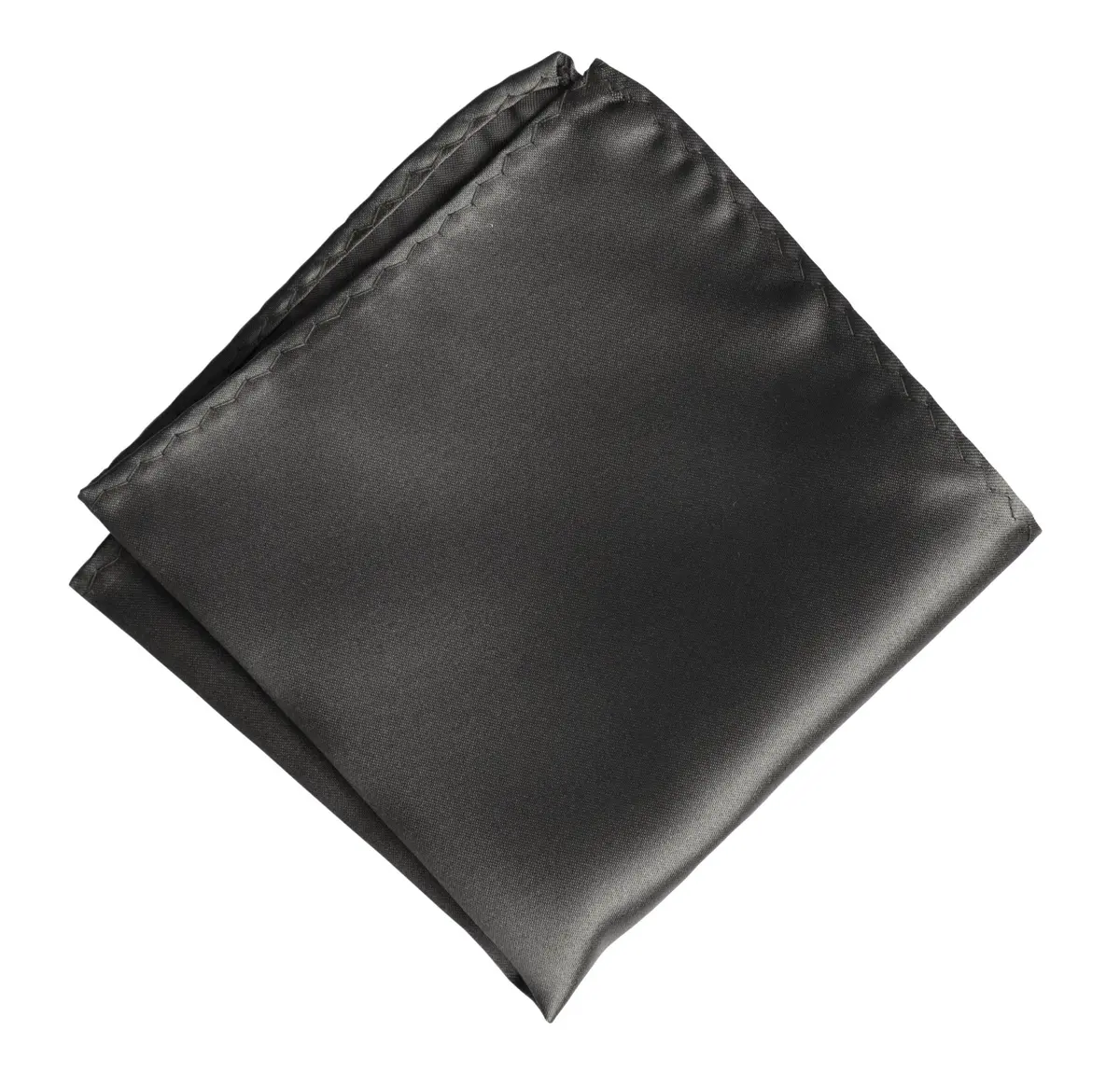 Gunmetal Pocket Square. Solid Color Dark Grey Satin Finish, No Print 1