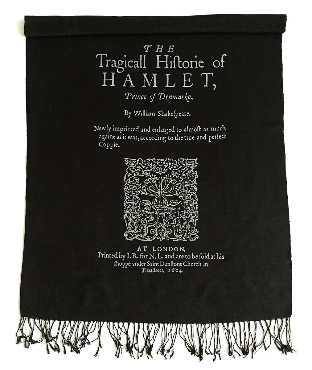 Hamlet Book Scarf. Shakespeare Linen-Weave Pashmina 1