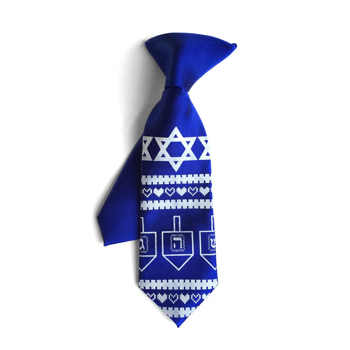Hanukkah Sweater Kids Tie. Boys Clip-On Necktie 1