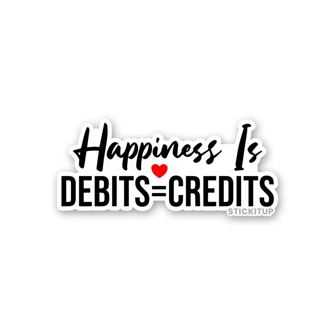 Happiness Is Debits Sticker 1