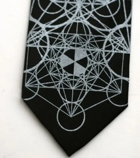 Sacred Geometry Silk Necktie. Metatron's Cube Tie. 1