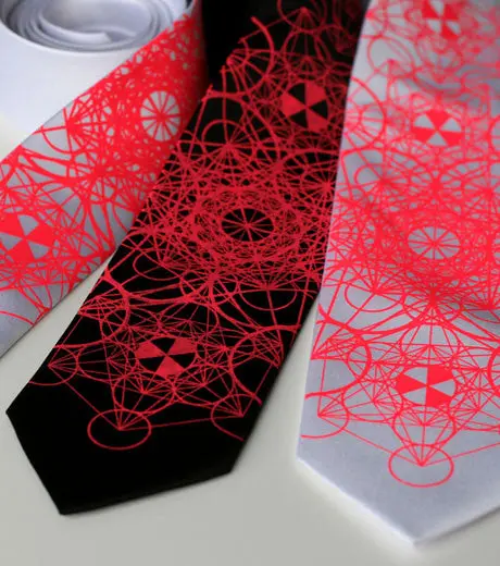 Sacred Geometry Necktie. Metatron's Cube Tie 1